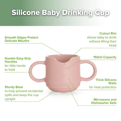haakaa Silicone Toddler Cups, BPA Free Drop-Proof Training Cups for Baby 6 Months+, 5 Ounce (Blush)...