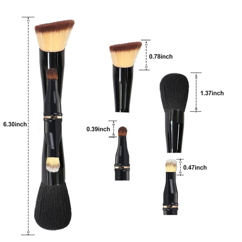 Makeup Brushes Set, Travel Makeup Brush Set with Case, Multi-Tasker 4-in-1 Makeup Brush, Foundation Brush, Powder Brush, Double Ended Makeup Brush...