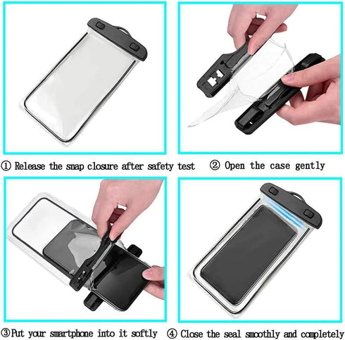 Waterproof Phone Pouch 4Pack, Floating Underwater Phone Case Dry Bag Lanyard Universal IPX8 for iPhone 15 14 13 Pro Max Plus Samsung Galaxy S24 Ul...