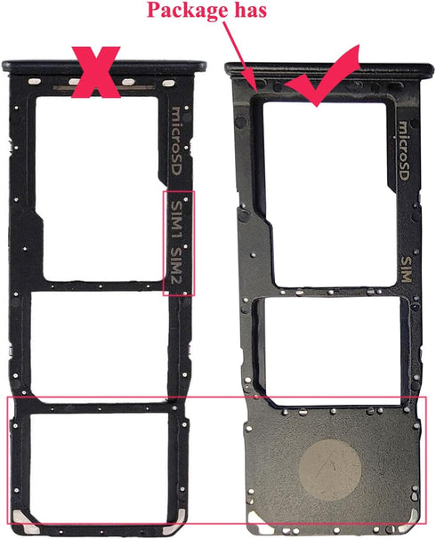 Galaxy A20 A30 A50 Single Sim Card Tray Holder (Plastic, Black)...
