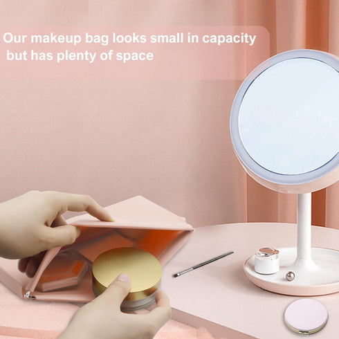 Silicone Cosmetic Bag, Silicone Makeup Bag, Waterproof Zipperless Self-Sealing Portable Travel Cosmetic Bag, Toiletries Bag, for Cosmetics Organiz...