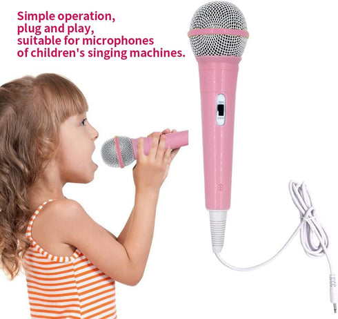 Microphone for Kids, Kids Microphone for Singing Portable Dynamic Microphone with 3.5mm Jack Connector Handheld Karaoke Wired Microphone for Girls...