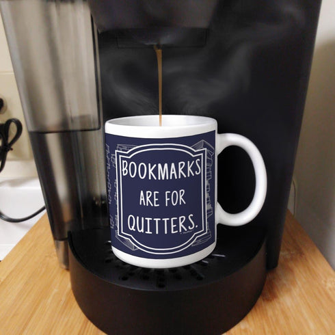 ThisWear Librarian Gifts Bookmarks are for Quitters Funny Gifts for Readers Bookworm Gift 11oz Ceramic Coffee Mug with Handle...