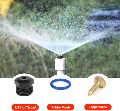10 Pcs Garden Misting Nozzles 1/2" Adjustable Garden Lawn Water Spray Misting Nozzle 360-rotating Agricultural Lawn Watering Atomizing Greenhouse ...