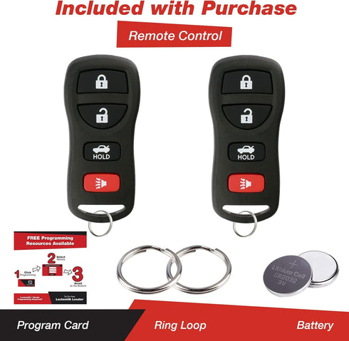 KeylessOption Keyless Entry Remote Fob Uncut Blank Car Ignition Key for Nissan Infiniti KBRASTU15 (Pack of 2)...