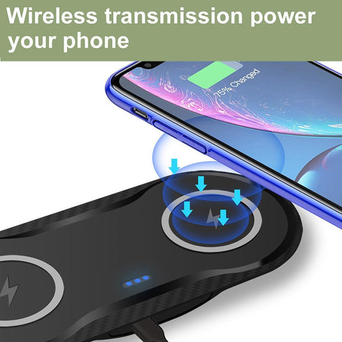 2 Pack Dual 15W Wireless Charger for Multiple Devices, 30W Fast Wireless Charging Pad/Mat for Apple iPhone, for AirPods, for Samsung Phone, for Go...