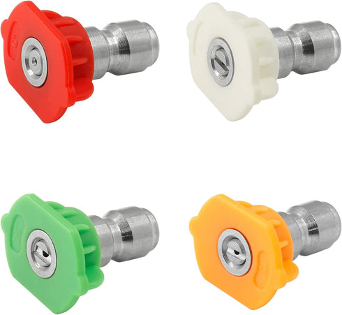 4Pcs Pressure Washer Spray Nozzles Multiple Degrees 1/4" Quick Connection Spray Tips...