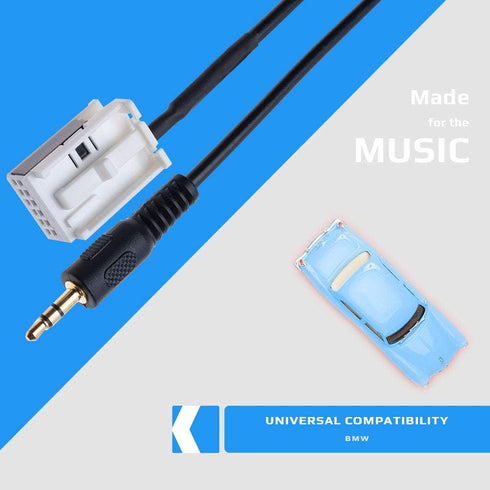 Keple AUX Input Audio Cable Car Adapter Compatible with B M W| 12 pin Changer Transmiter 3.5 Male Extension Wire Connector | 4.9ft...
