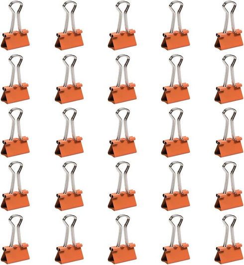 JAM PAPER Colorful Binder Clips - Small - 3/4 Inch (19 mm) - Orange Binderclips - 25/Pack...