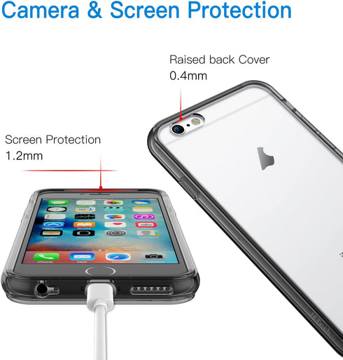 JETech Case for iPhone 6 Plus and iPhone 6s Plus 5.5-Inch, Non-Yellowing Shockproof Phone Bumper Cover, Anti-Scratch Clear Back (Black)...