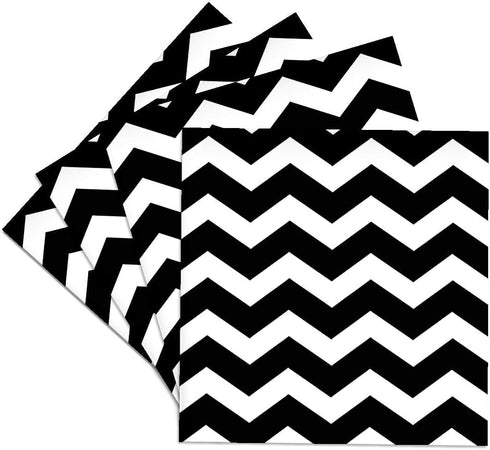 3dRose cst_179670_3 Black and White Chevron Zig Zag Pattern-Stylish Big Bold Zigzags-Ceramic Tile Coasters, Set of 4...