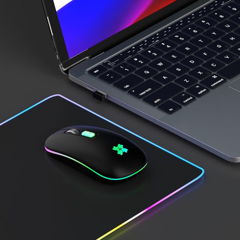 besky Wireless Mouse Rechargeable, Backlit LED Portable Silent Computer Mouse for Laptop, PC, MacBook, Chromebook, Notebook, 2.4G USB Cordless Mou...