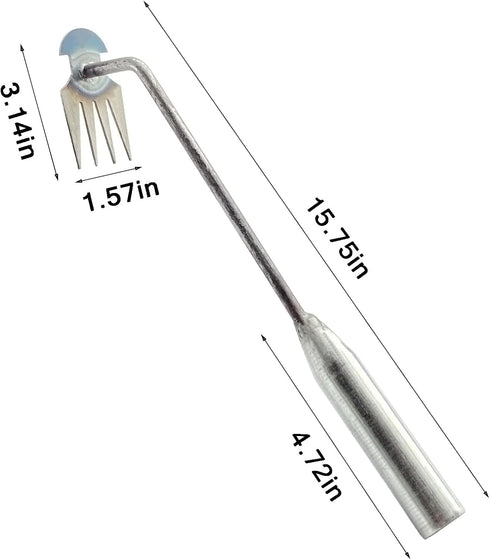 New Weeding Artifact Uprooting Weeding Tool Length of 14.37in Stainless Steel Multifunctional 4 Teeth Weeder for Easy Weed Removal in Garden, Yard...