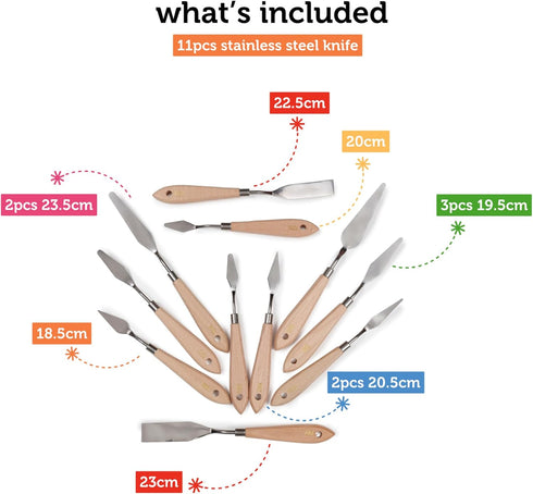 Incraftables Stainless Steel Palette Knife Set (11pcs). Art Palette Knife for Acrylic Painting. Best Palette Knives for Cake Decorating & DIY Craf...