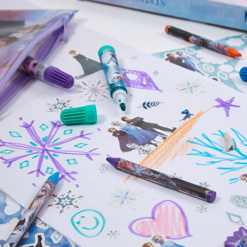 Disney Frozen Kids Coloring Art and Sticker Set, 30 Pcs. School & Craft Supplies with Pencil Case...