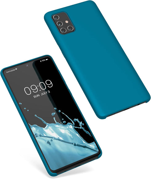 kwmobile Case Compatible with Samsung Galaxy A71 Case - TPU Silicone Phone Cover with Soft Finish - Blue Reef...