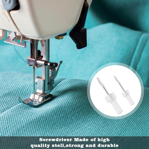 10Pcs Sewing Machine Cleaning Kit, Short Screwdriver, Flathead Cross Head Screwdrivers Sewing Machine Repair Small Screwdriver with Tweezers Doubl...