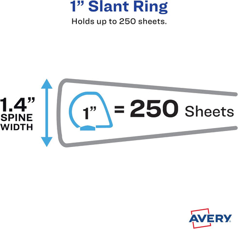 Avery Dual Color Heavy-Duty View Binder, Pool Blue/Lavender, 1" Slant Rings, Holds 250 Sheets (79899)...