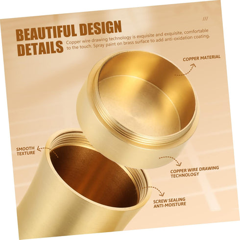 Zerodeko Tea Pot Copper Craft Coffee Bean Storage Tea Coffee Sugar Storage Container Delicate Storage Holder Delicate Tea Leaf Organizer Sealed Ti...