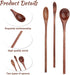 4 Pieces Wooden Coffee Mixing Spoons, Long Handle Wooden Spoon Mixing Honey Spoon Handmade Wood Stirring Spoon for Kitchen Stirring...