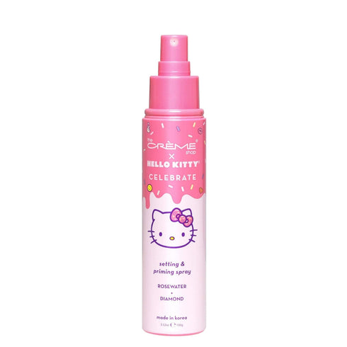 The Crème Shop x Hello Kitty - Korean Skin Care Celebrate Priming & Setting Facial Spray (Rose Water & Diamond) - Hydration, For Makeup, Natural E...