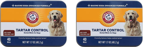 Arm & Hammer for Pets Tartar Control Dental Mints for Dogs Dog Dental Mints Reduce Plaque & Tartar Buildup for All Dogs Beef Flavor (Pack of 2)...