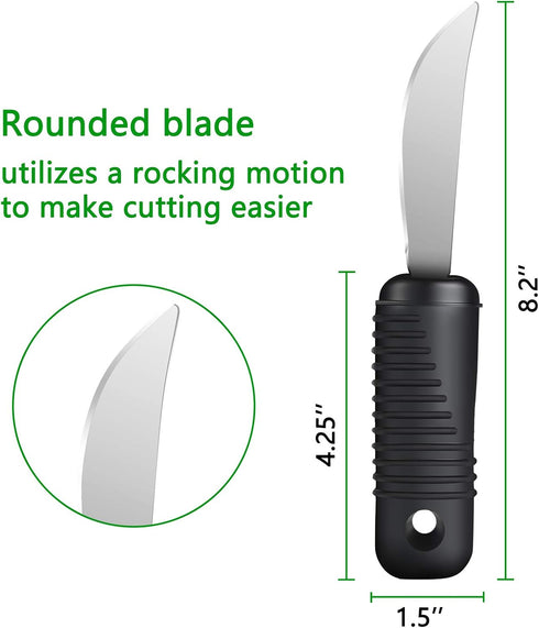 YPC Adaptive Utensils,Easy Grip Silverware,Built-Up Fork,Spoon and Rocker Knife for Adults,Elderly,Arthritis,Tremors and Parkinsons,3 Piece Set...