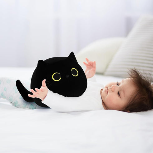 Black Cat Plush Toy-10'' Black Cat Stuffed Animal, Black Cat Anime Plush Cute Soft Plush Cat Plushie Stuffed Cat Toys, Cat Plush Pillows Toy Doll ...