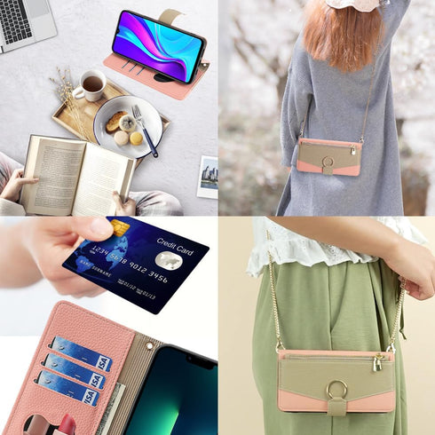 Asuwish Phone Case for Xiaomi Redmi 10A/9C Wallet Cover with Tempered Glass Screen Protector and Mirror PU Leather Flip Cover Ring Card Holder Cro...