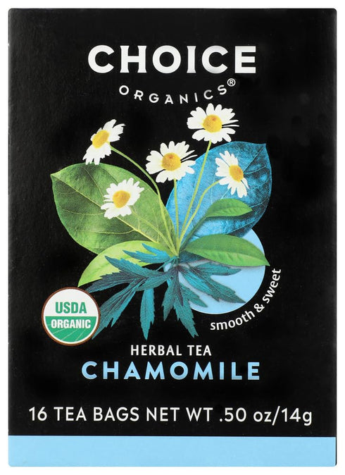 Choice Organic Teas Herbal Tea, 3 Boxes of 16 (48 Tea Bags), Chamomile, Caffeine Free...