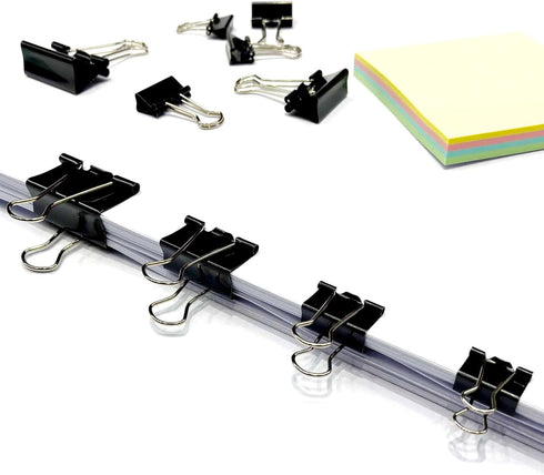 120Pcs Assorted Sizes Binder Clips, Metal Paper Clamps 4 Assorted Sizes, Medium, Small, X Small and Micro for Office Supplies, Black....