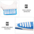 Healeved 2 Sets Denture with Toothbrush Cases, Denture Cleaning Personal Denture Toothbrush Small Double-Side Assorted Color...