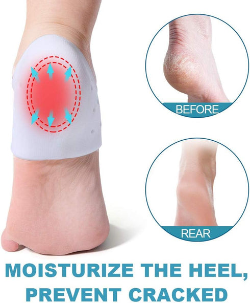 Heel Sleeves, Sumiwish 6PCS Gel Heel Cushion, Heel Support for Plantar Fasciitis, Heel Protector Pads for Bone Spur, Heel Spur Pain Relief and Cra...