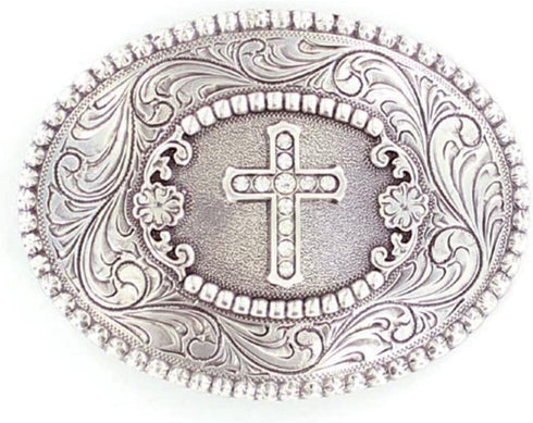 Nocona Women's Rhinestone Cross Belt Buckle Silver One Size...