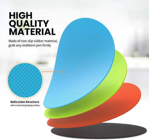 Teenitor 10PCS Rubber Jar Gripper Pads Multi-purpose Gar Opener Gripper Pad Bottle Gripper Opener for Seniors Kids Women Kitchen Coasters Round, 4...