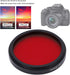 Camera Full Red Lens Filter Full Red Filter Camera Waterproof Filter Full Red Lens Filter Optical Glass for Nikon Camera Lens (40.5mm)...