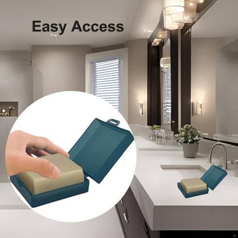 Soap Holder 2 Pack, Shower Bar Case Fit Dr Squatch Soap, Waterproof Travel Soap Container with Lid, Square Bathroom Soap Dish Box for Camping, Gym...