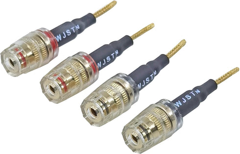 Flex Pin Banana Plugs to 4mm Female Banana Jack Speaker Audio Adapter for Spring Loaded Terminals Amplifier Speaker Sound Systems 4Pack (Flex -Typ...