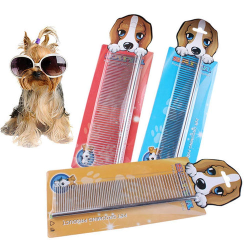 Dog Metal Comb 7.5inch Dogs Dematting Tool Pet Grooming Comb Stainless Steel Teeth Cats Pubby Comb for Removing Hair (M: 19x4cm)...
