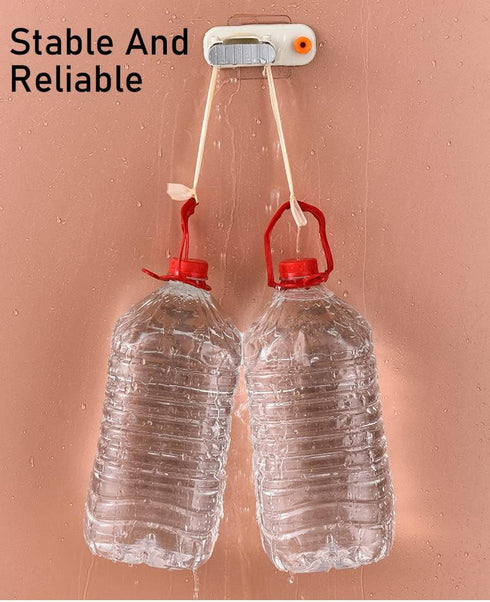 2in1 Bathroom Mop Bracket Wall-Mount Sticker Easy-Install Strong Burden Side Hook Duster Cloth Supporter housewares Nail-Free (Orange)...