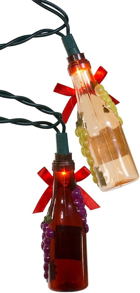 Kurt Adler UL 10-Light Wine Bottle with Decal Light Set...