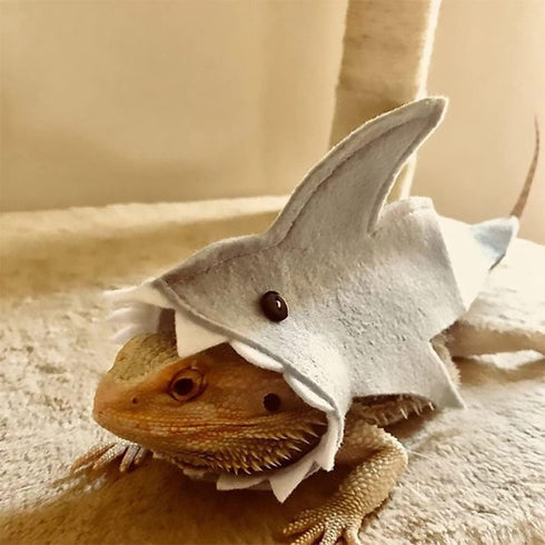 HAICHEN TEC Lizard Clothes for Bearded Dragon - Shark Costume Outfit Handmade Lizard Shark Apparel Skin Protection Photo for Lizard Bearded Dragon...