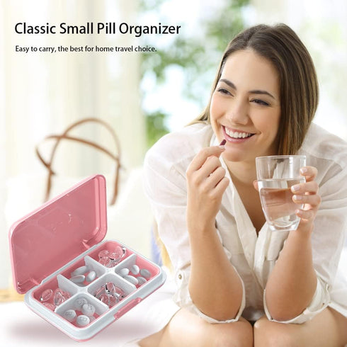 Daily Pill Organizer, Pill Box for Purse - Dtouayz Travel Pill Case, Vitamin Supplement and Medication Dispenser Waterproof 6 Compartment Medicine...