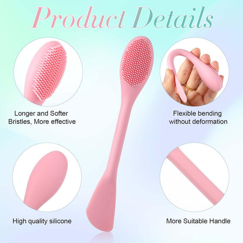 2PCS Manual Facial Cleansing Brush, Silicone Facial Mask Applicator 2 in 1 Face Mask Brush Face Scrubber Tool for Exfoliating Massaging Makeup Ski...