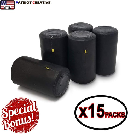 Quadra Bottles 8.5 Oz 15 Sets of Premium Commercial Grade Glass Square Bottle Leak Proof Airtight Plastic Screw Cap Lids Shrink Capsule - European...