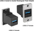 QIANRENON 5Gbps USB3.0 Rectangular Metal Panel Adapter USB3.0 Female to Female Panel Mount Connector USB 3.0 Mounting Socket Data Module 5V/0.5A C...