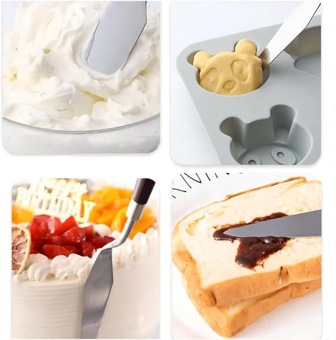 Cake Cream Spatula 5 Pieces, Stainless Steel Cake Apatula with Frosting Icing decorating Knife Art Painting Baking Pastry Tool Palette Knife for C...