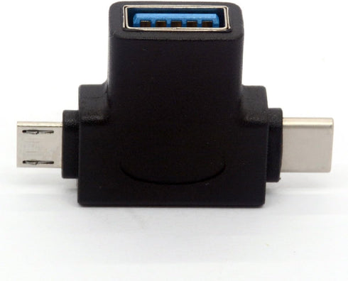 2in1 Micro USB 3.0 and 2.0 Type C OTG Adapter, USB-C Male Micro USB Male to USB-A 3.0 Female Converter On The Go for Android Google Nexus Samsung ...