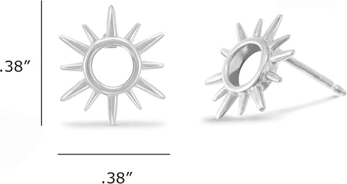 Boma Jewelry Sterling Silver Sunburst Sun Open Circle Stud Earrings...