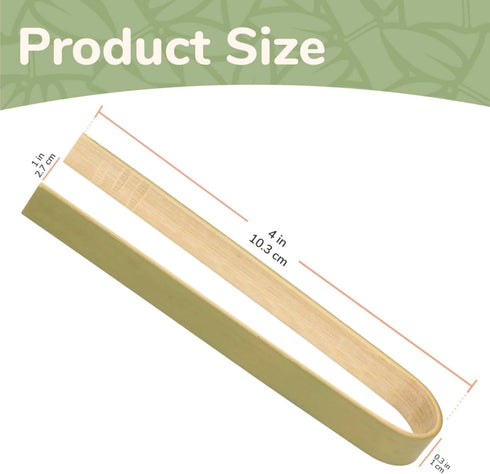BambooMN 3.9" Mini Bamboo Disposable Tongs - Toast Tongs - 20 Pieces...